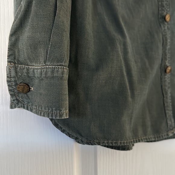 Current/Elliott The Perfect Shirt in Army Green 3 Large - Picture 7 of 9